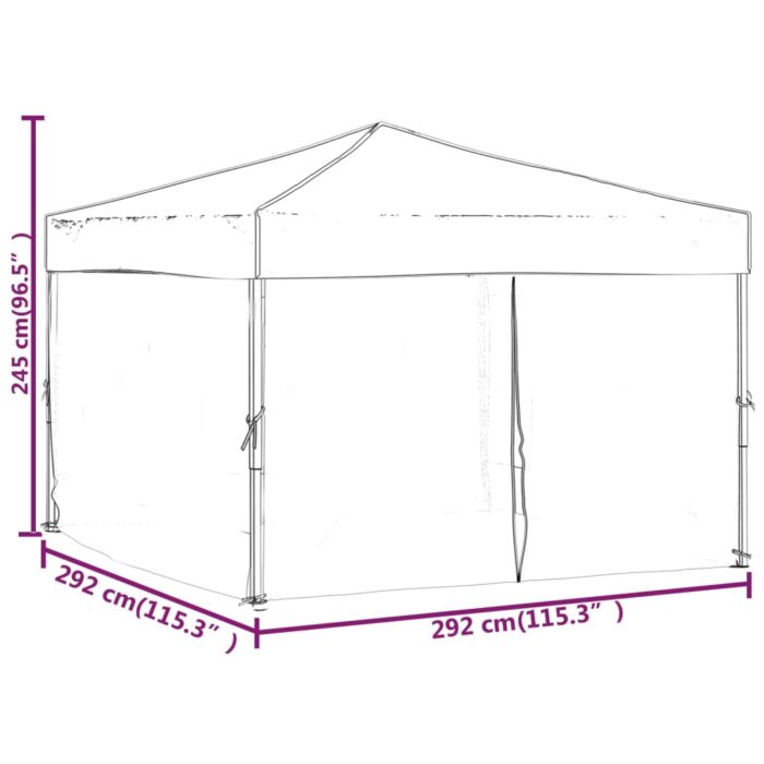 Tente de réception pliable avec parois Blanc 3x3 m – Image 7