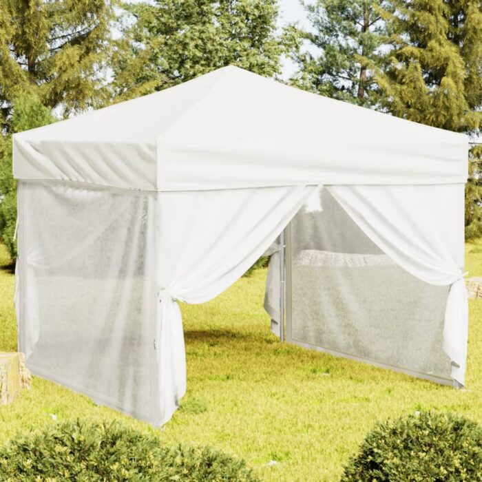 Tente de réception pliable avec parois Blanc 3x3 m – Image 1
