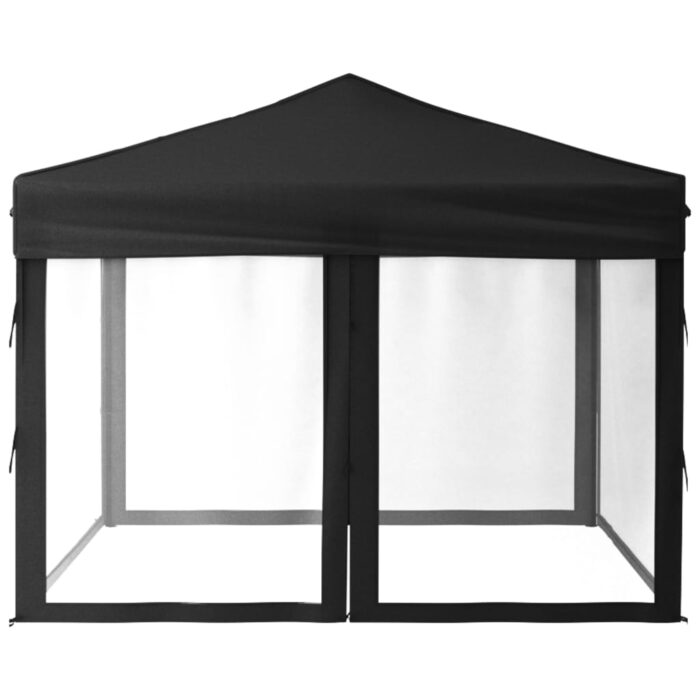 Tente de réception pliable avec parois Noir 3x3 m – Image 2