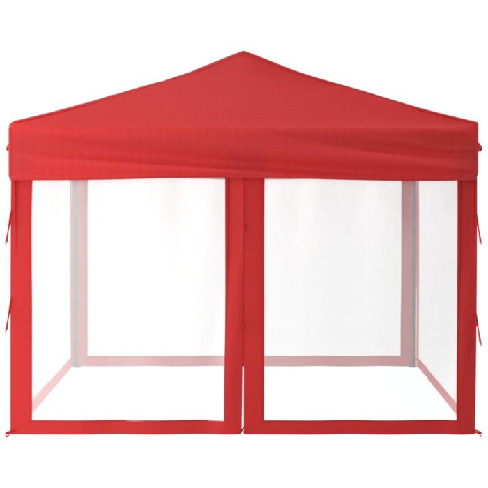 Tente de réception pliable avec parois Rouge 3x3 m – Image 2