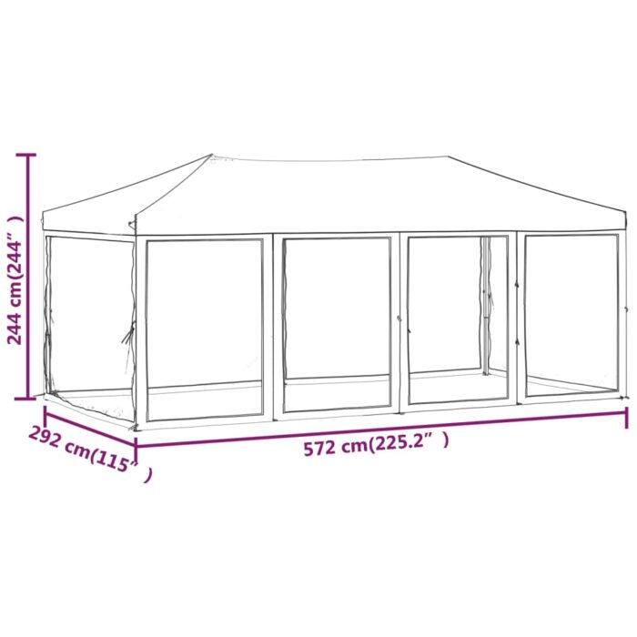 Tente de réception pliable avec parois Anthracite 3x6 m – Image 8