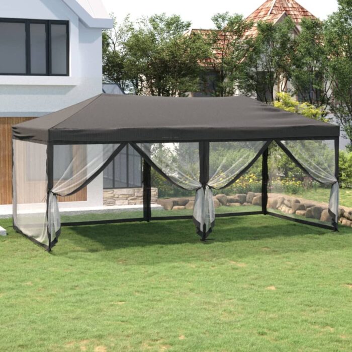 Tente de réception pliable avec parois Anthracite 3x6 m – Image 1