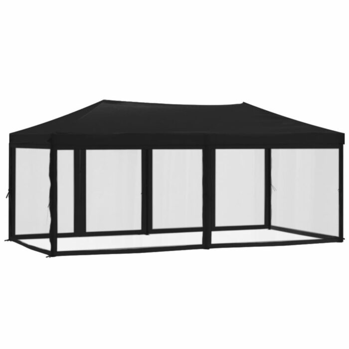 Tente de réception pliable avec parois Noir 3x6 m – Image 3
