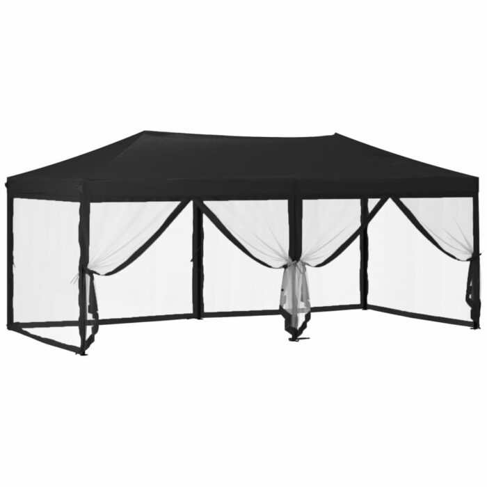 Tente de réception pliable avec parois Noir 3x6 m – Image 4