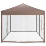Tente de réception pliable avec parois Taupe 3x6 m – Image 2