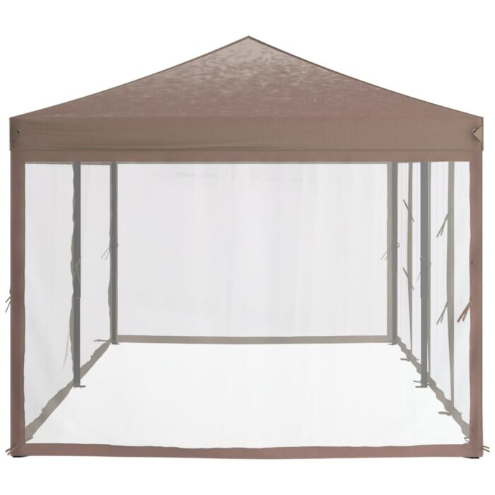 Tente de réception pliable avec parois Taupe 3x6 m – Image 2