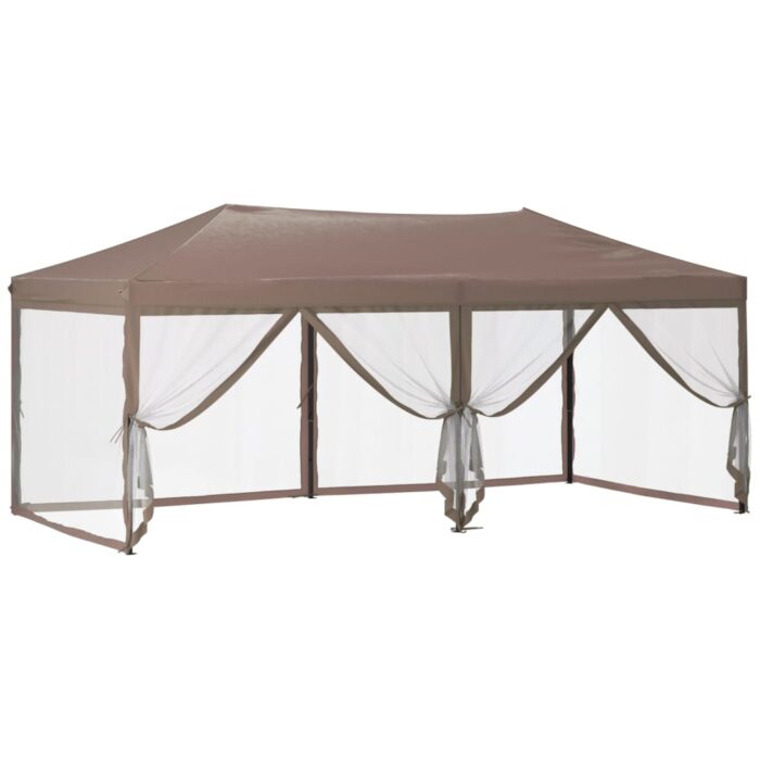 Tente de réception pliable avec parois Taupe 3x6 m – Image 4