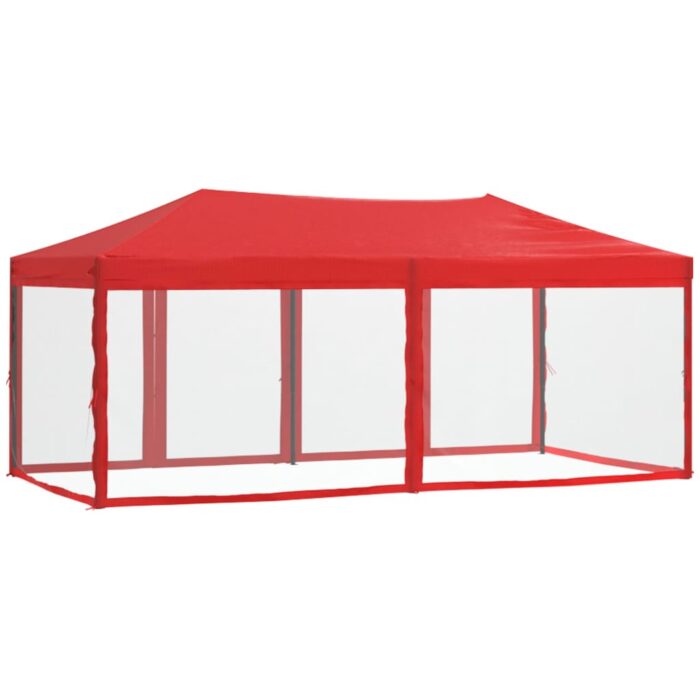 Tente de réception pliable avec parois Rouge 3x6 m – Image 3