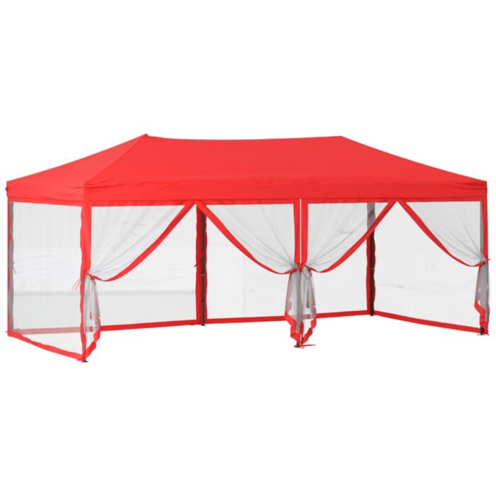 Tente de réception pliable avec parois Rouge 3x6 m – Image 4