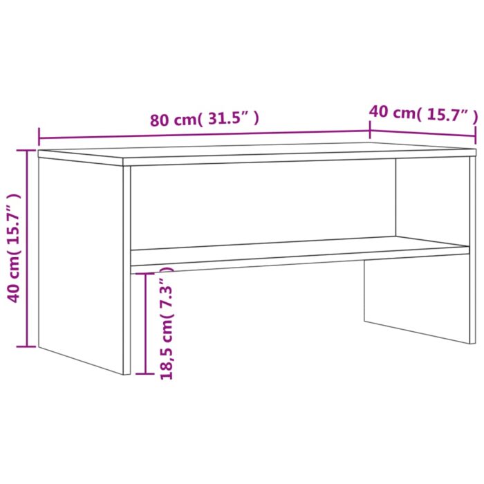 Meuble TV chêne marron 80x40x40 cm bois d'ingénierie – Image 7