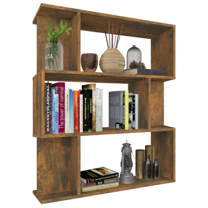 Bibliothèque/Cloison Chêne fumé 80x24x96 cm Bois d'ingénierie – Image 4