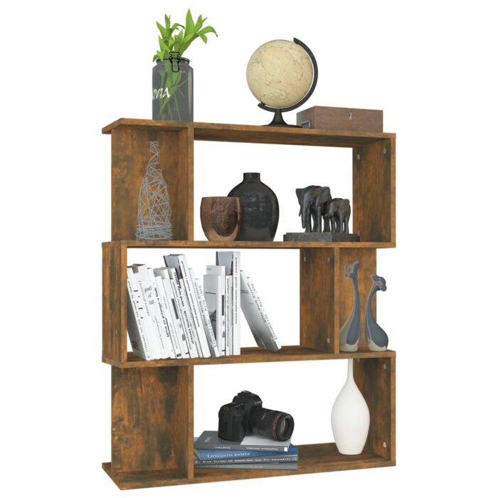 Bibliothèque/Cloison Chêne fumé 80x24x96 cm Bois d'ingénierie – Image 5