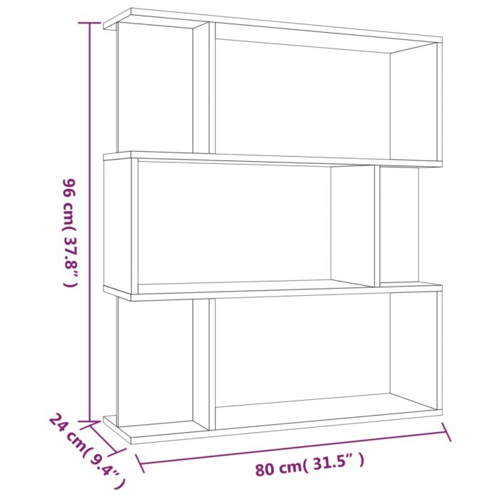 Bibliothèque/Cloison Sonoma gris 80x24x96 cm Bois d'ingénierie – Image 7