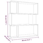 Bibliothèque/Cloison Chêne marron 80x24x96 cm Bois d'ingénierie – Image 7