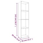 Bibliothèque/Meuble TV Sonoma gris 36x30x143 cm – Image 10