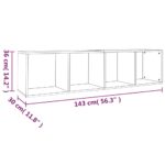 Bibliothèque/Meuble TV Sonoma gris 36x30x143 cm – Image 11