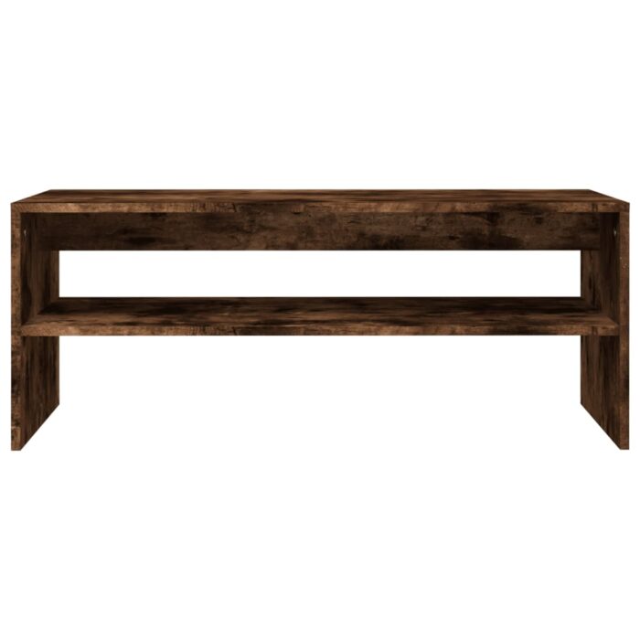 Table basse Chêne fumé 100x40x40 cm Bois d'ingénierie – Image 2