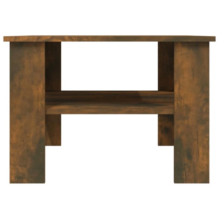 Table basse Chêne fumé 60x60x42 cm Bois d'ingénierie – Image 2