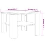 Table basse Chêne fumé 60x60x42 cm Bois d'ingénierie – Image 4