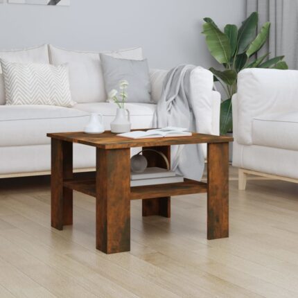 Table basse Chêne fumé 60x60x42 cm Bois d'ingénierie