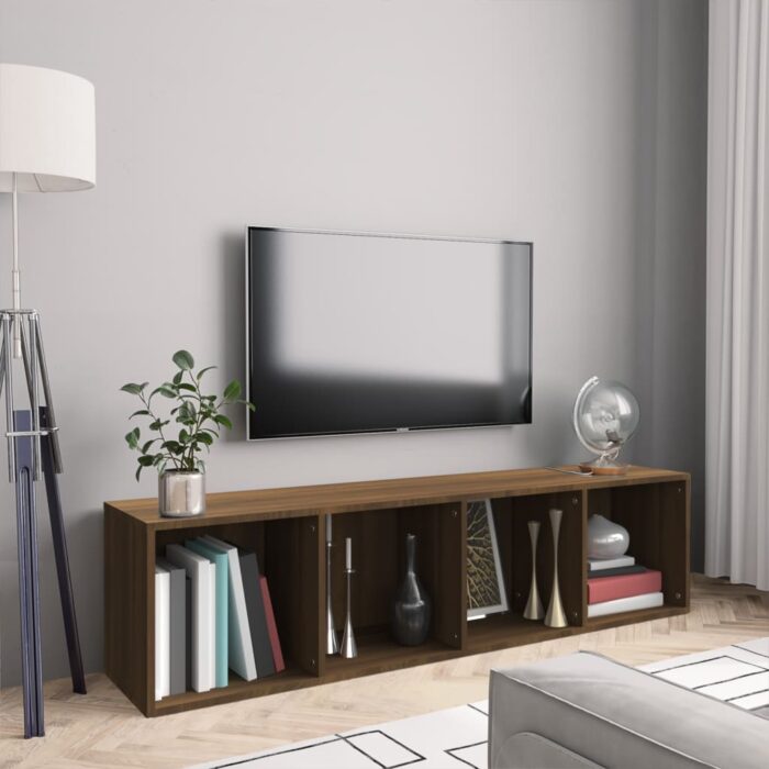 Bibliothèque/Meuble TV Chêne marron 143x30x36cm Bois ingénierie – Image 1