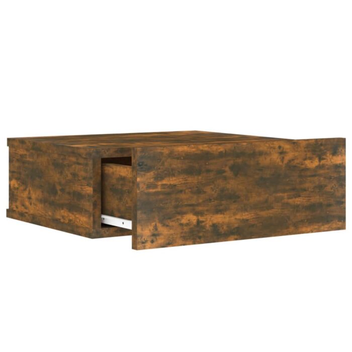 Table de chevet flottante Chêne fumé 40x30x15 cm – Image 5