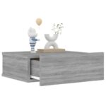 Table de chevet flottante Sonoma gris 40x30x15 cm – Image 3