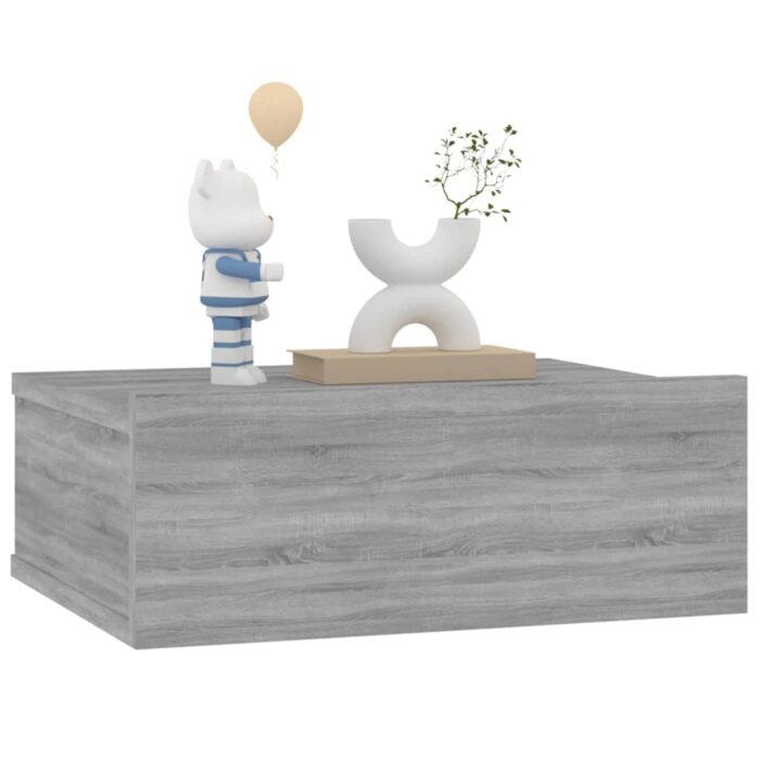 Tables de chevet flottantes 2 pcs Sonoma gris 40x30x15 cm – Image 2