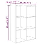Bibliothèque/Buffet Sonoma gris 66x30x98 cm Bois d'ingénierie – Image 10