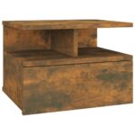 Tables de chevet flottantes 2 pcs Chêne fumé Bois d’ingénierie – Image 2