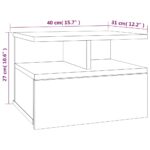 Tables de chevet flottantes 2 pcs Chêne fumé Bois d’ingénierie – Image 6