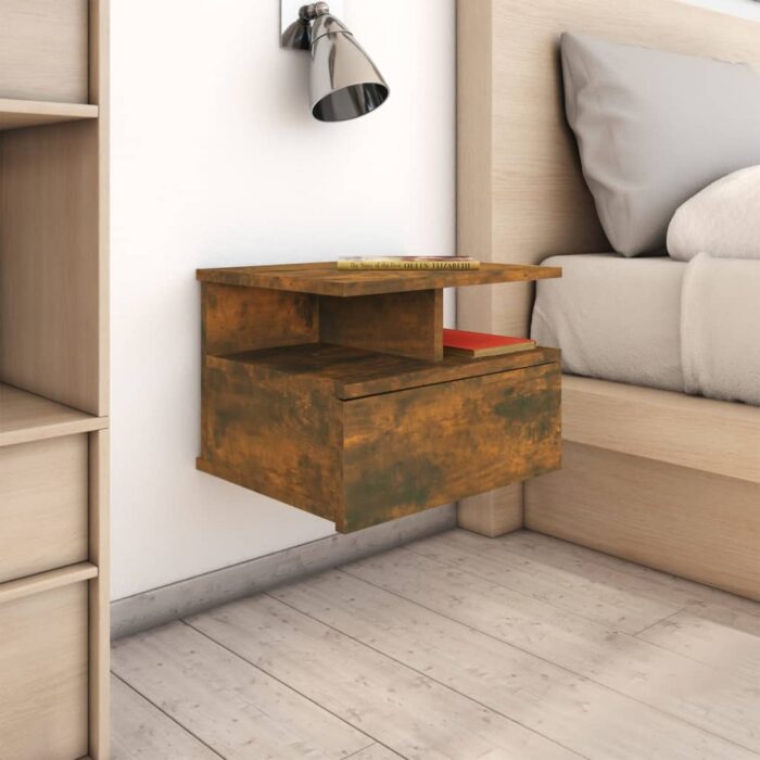 VXL8720286975459_m_en_hd_1.jpg Tables de chevet flottantes 2 pcs Chêne fumé Bois d’ingénierie – Image 1