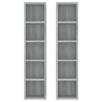 Armoires à CD 2 pcs Sonoma gris 21x16x93,5 cm Bois d'ingénierie – Image 2