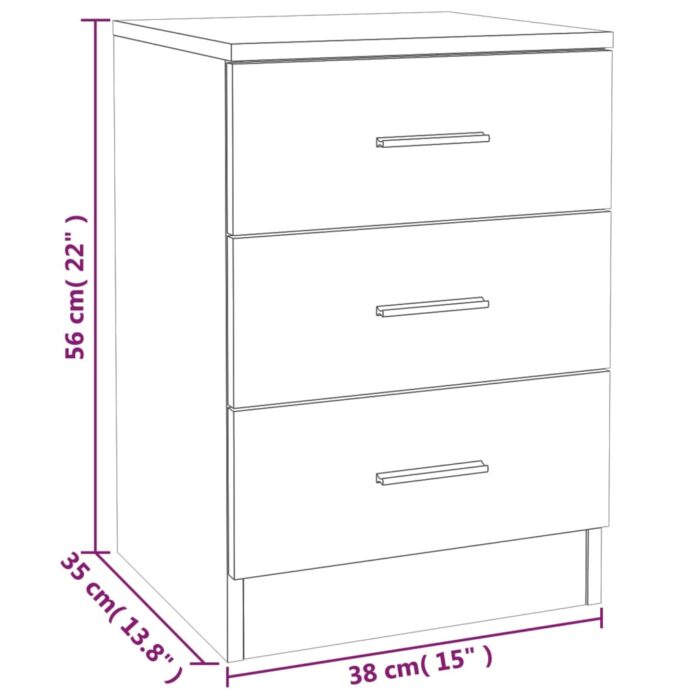 Table de chevet Chêne marron 38x35x56 cm Bois d'ingénierie – Image 4