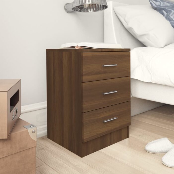 Table de chevet Chêne marron 38x35x56 cm Bois d'ingénierie – Image 1