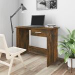 Bureau Chêne fumé 100x50x76 cm Bois d'ingénierie
