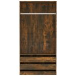 Garde-robe Chêne fumé 100x50x200 cm Bois d'ingénierie – Image 2