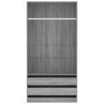 Garde-robe Sonoma gris 100x50x200 cm Bois d'ingénierie – Image 2
