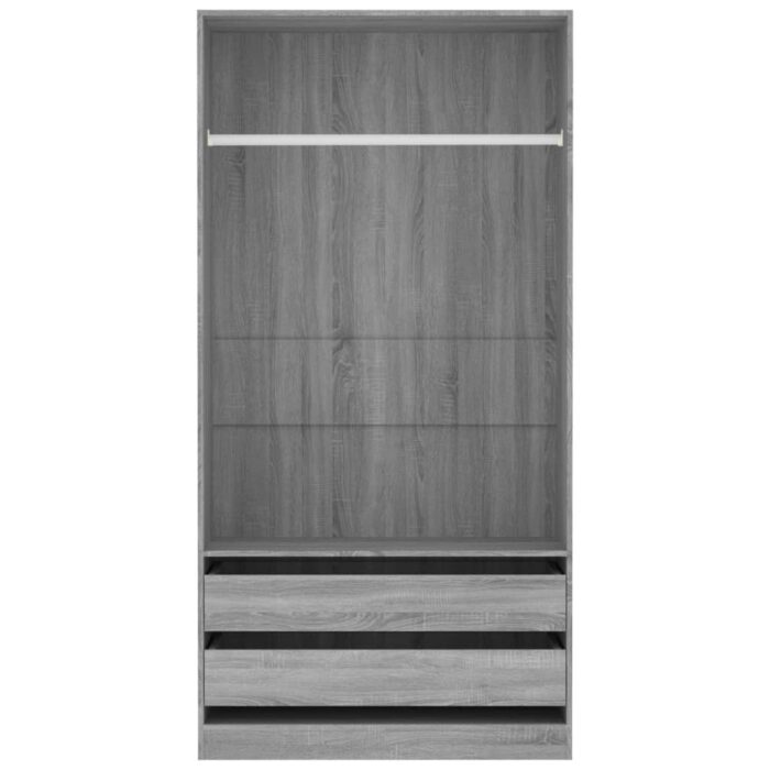 Garde-robe Sonoma gris 100x50x200 cm Bois d'ingénierie – Image 2