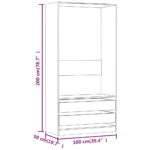 Garde-robe Sonoma gris 100x50x200 cm Bois d'ingénierie – Image 4