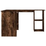 Bureau d'angle chêne fumé 120x140x75 cm bois d'ingénierie – Image 3