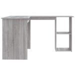 Bureau d'angle sonoma gris 120x140x75 cm bois d'ingénierie – Image 3