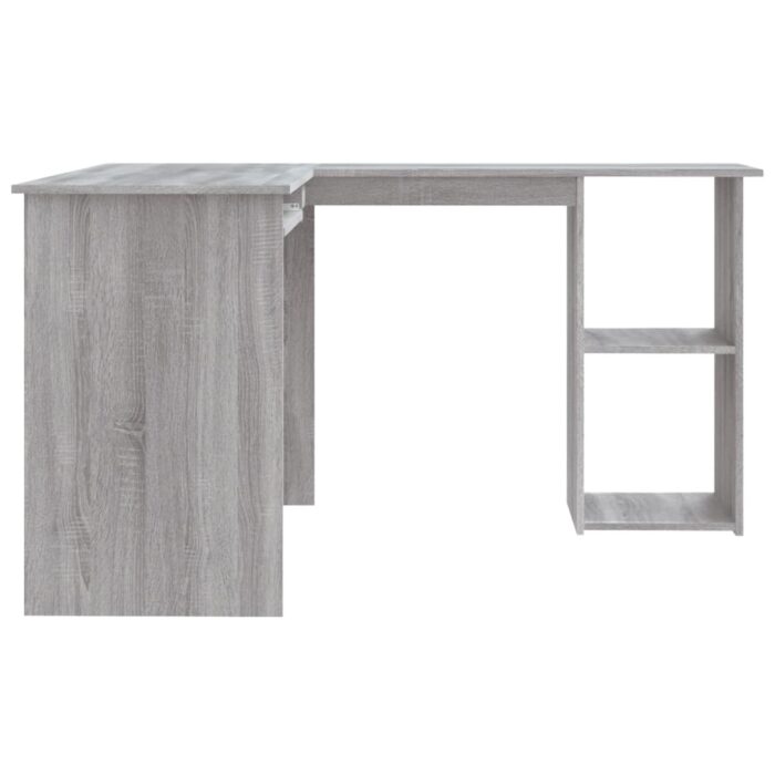 Bureau d'angle sonoma gris 120x140x75 cm bois d'ingénierie – Image 3