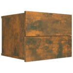 Table de chevet Chêne fumé 40x30x30 cm Bois d'ingénierie – Image 2