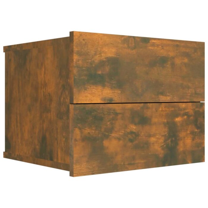 Table de chevet Chêne fumé 40x30x30 cm Bois d'ingénierie – Image 2