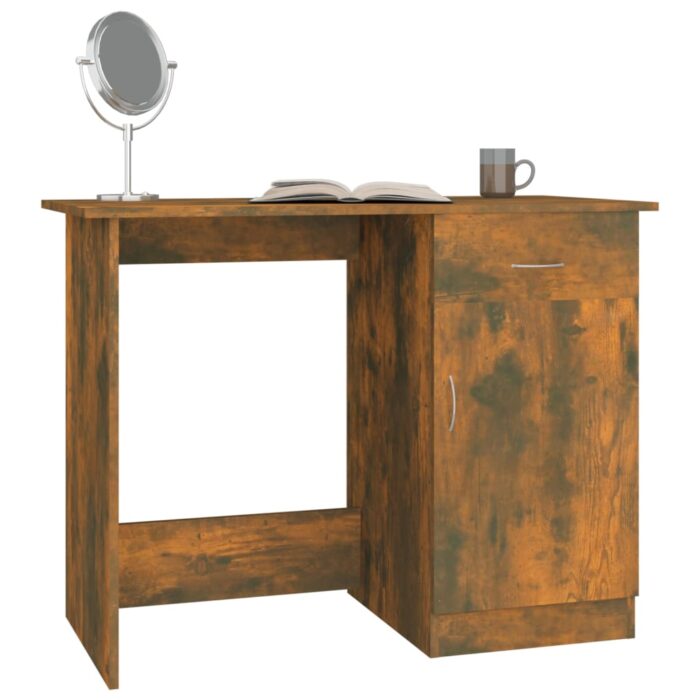 Bureau Chêne fumé 100x50x76 cm Bois d'ingénierie – Image 2