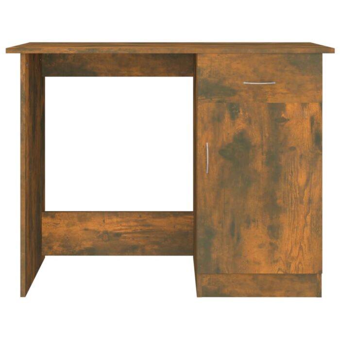 Bureau Chêne fumé 100x50x76 cm Bois d'ingénierie – Image 4