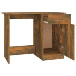 Bureau Chêne fumé 100x50x76 cm Bois d'ingénierie – Image 5