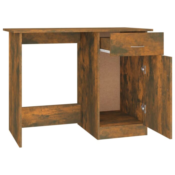 Bureau Chêne fumé 100x50x76 cm Bois d'ingénierie – Image 5