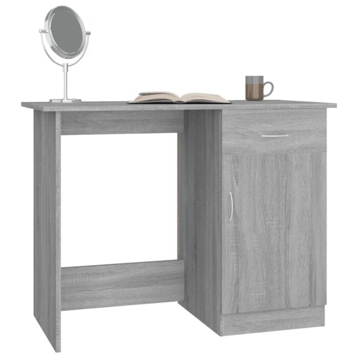 Bureau Sonoma gris 100x50x76 cm Bois d'ingénierie – Image 2